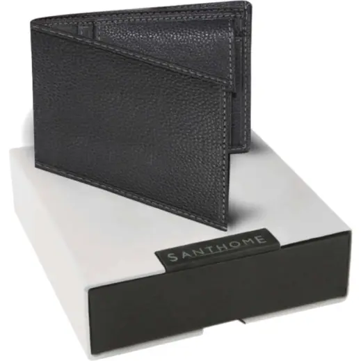Cancun Santhome Men’s Wallet Genuine Leather Wallet – 3 Card (Anti-Microbial) Gift Box